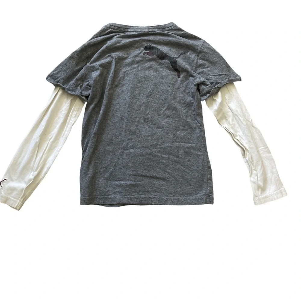 Puma Grey, Maroon and White Long Sleeve Tee for Kids